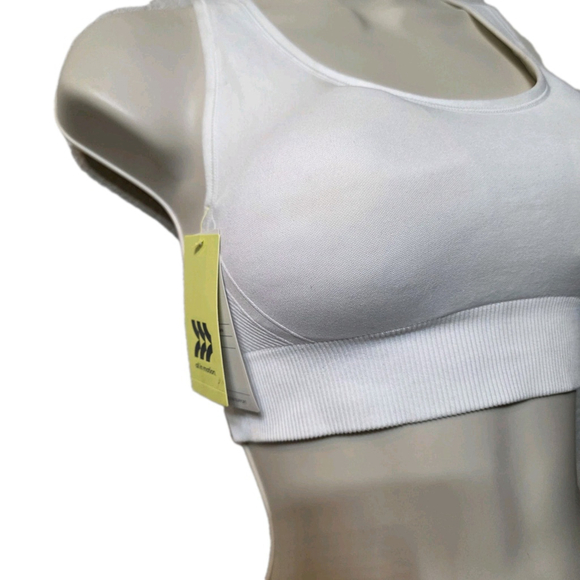All In Motion High Support Sports Bra White Racerback Seamless L NWT - Picture 2 of 5